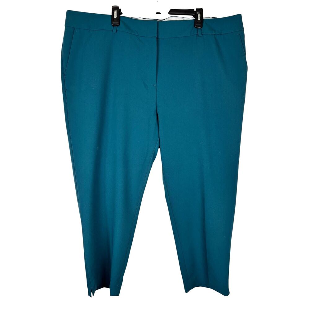 Talbots Hampshire Ankle Pants Womens 24W Teal Career Office Stretch Slim Plus